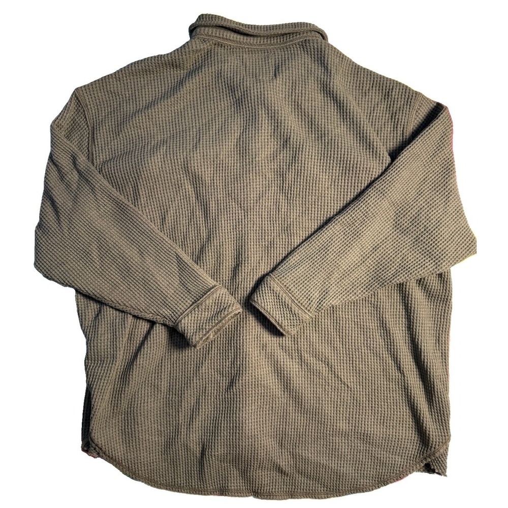 Aerie Waffle Knit LumberJane Oversized Button Down Green Shacket Womens Small - Picture 2 of 6